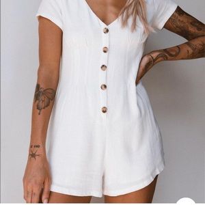 Princess Polly Adi Playsuit White NEW WITH TAGS